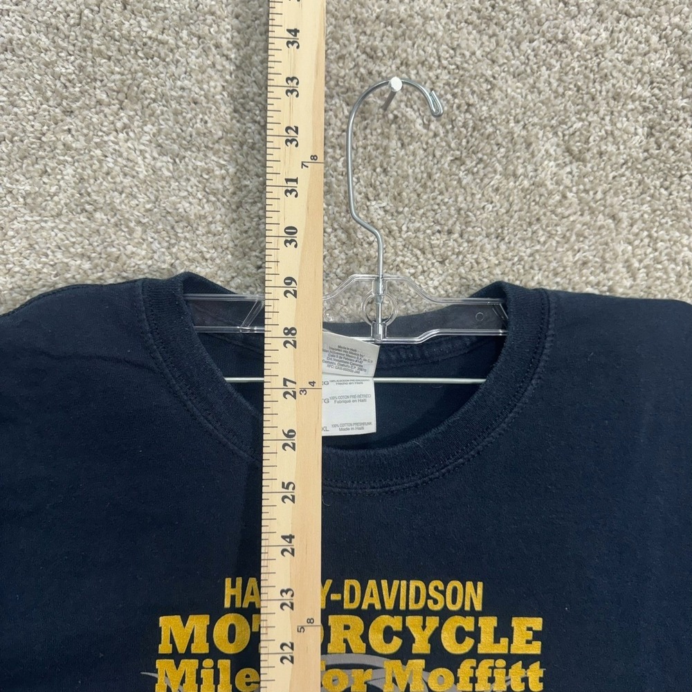 Gildan Harley-Davidson T-Shirt Men 2XL Black Poker Run Miles For Moffitt Graphic - Picture 7 of 8
